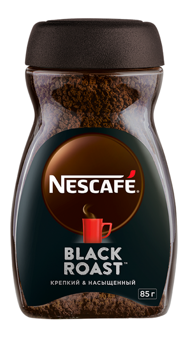 Крепкий и насыщенный черный растворимый кофе NESCAFÉ BLACK ROAST