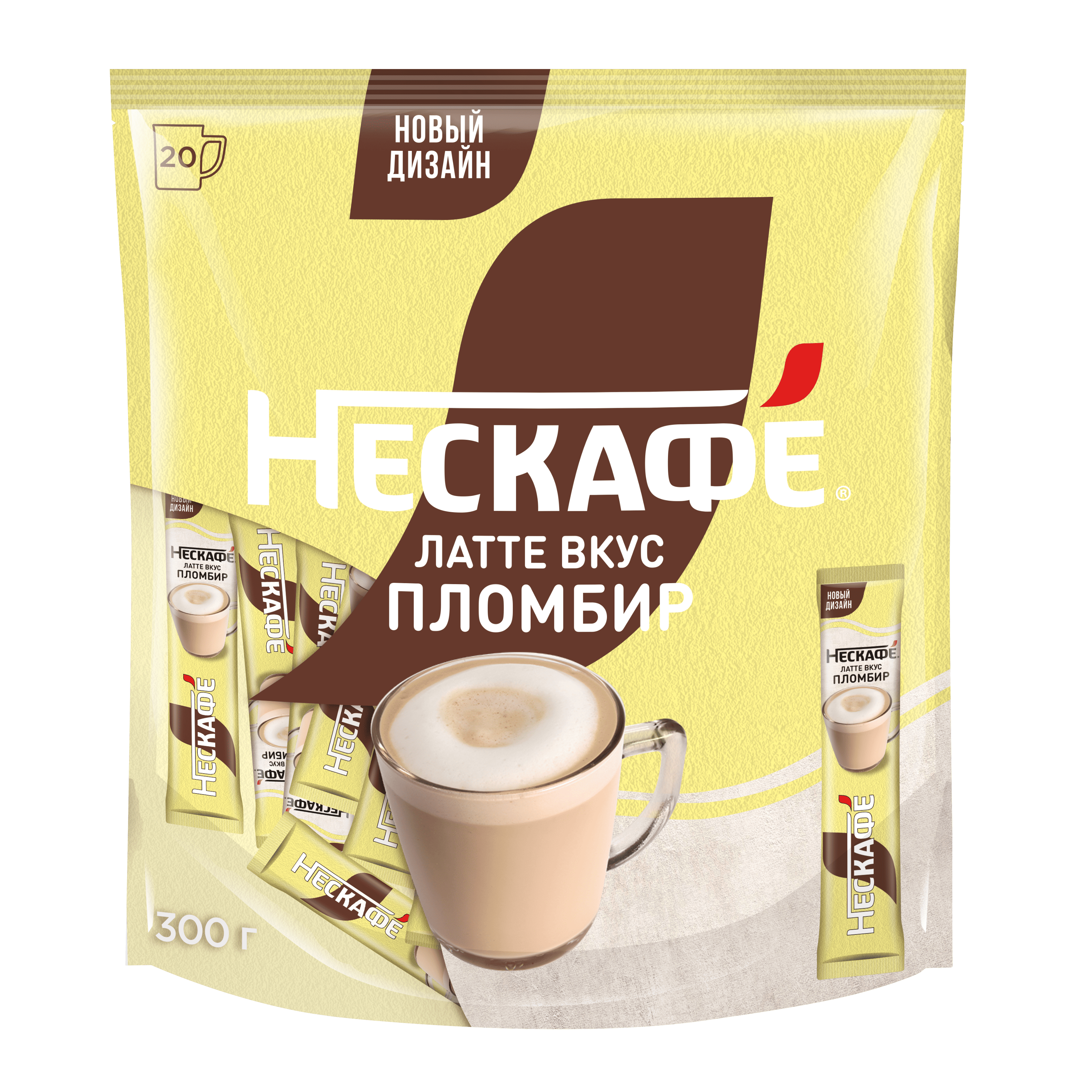 НЕСКАФÉ® Латте вкус Пломбир, 20 шт по 15 г