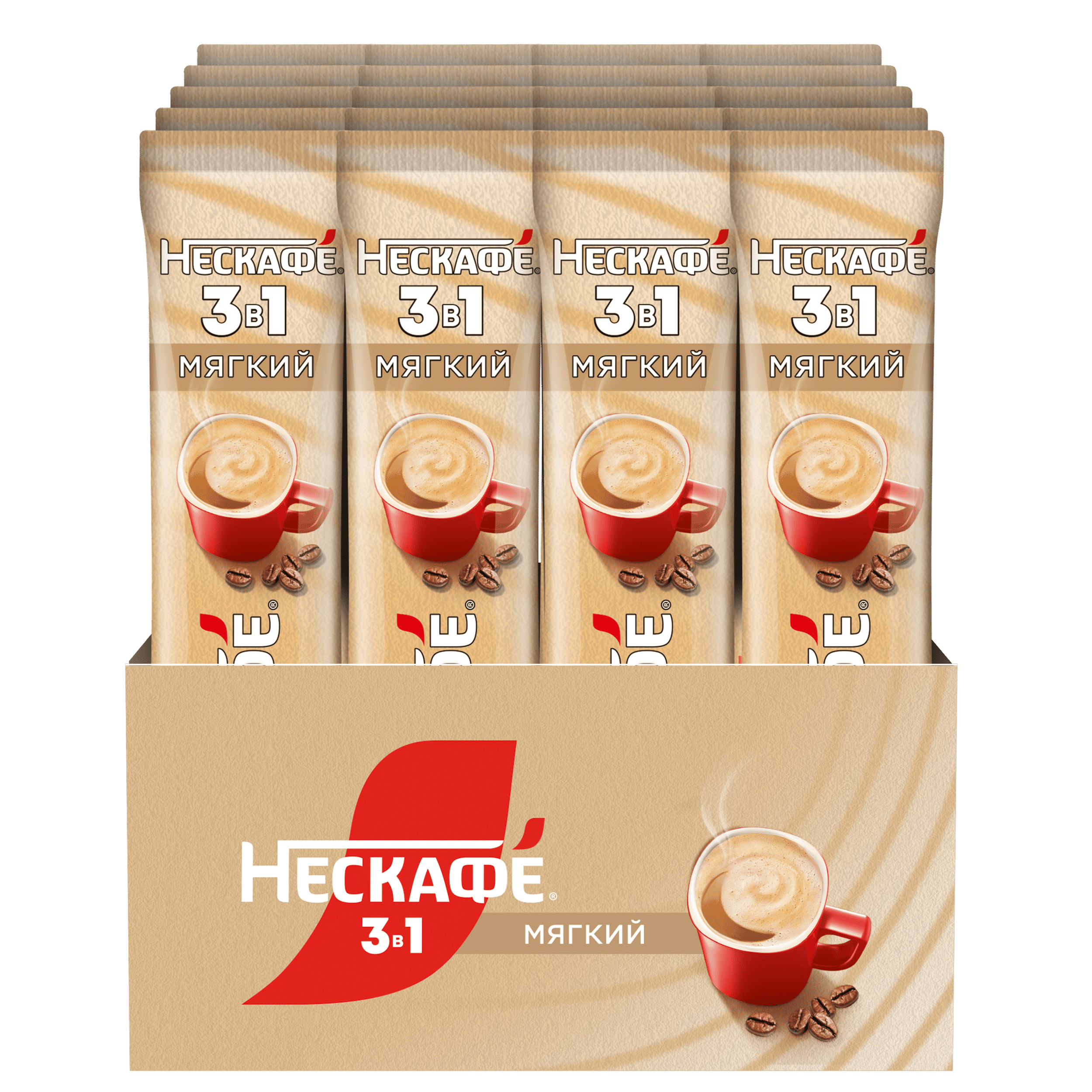 НЕСКАФÉ® 3 в 1 Мягкий, коробка, 20 шт по 14.5 г