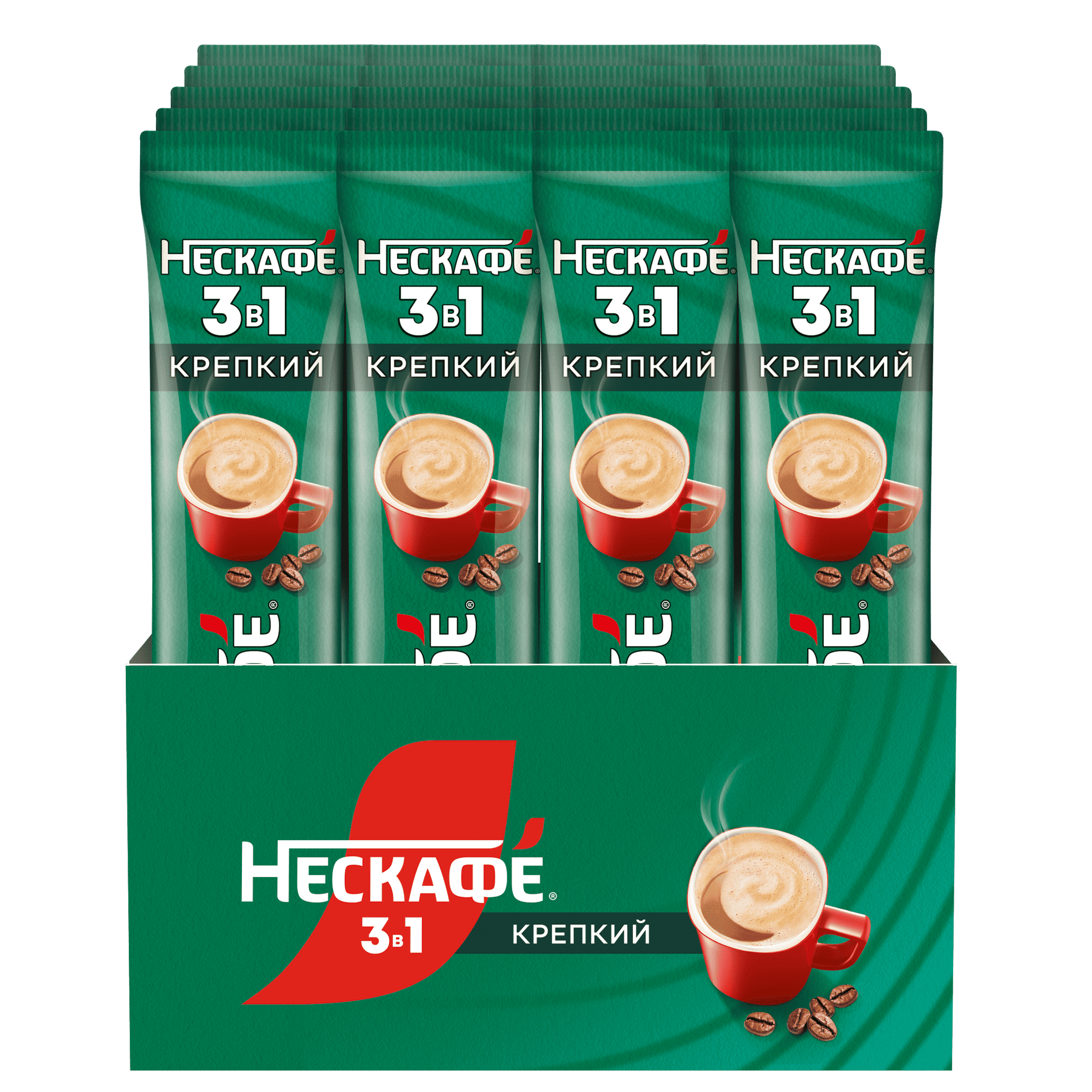 НЕСКАФÉ® 3 в 1 Крепкий, коробка, 20 шт по 14.5 г