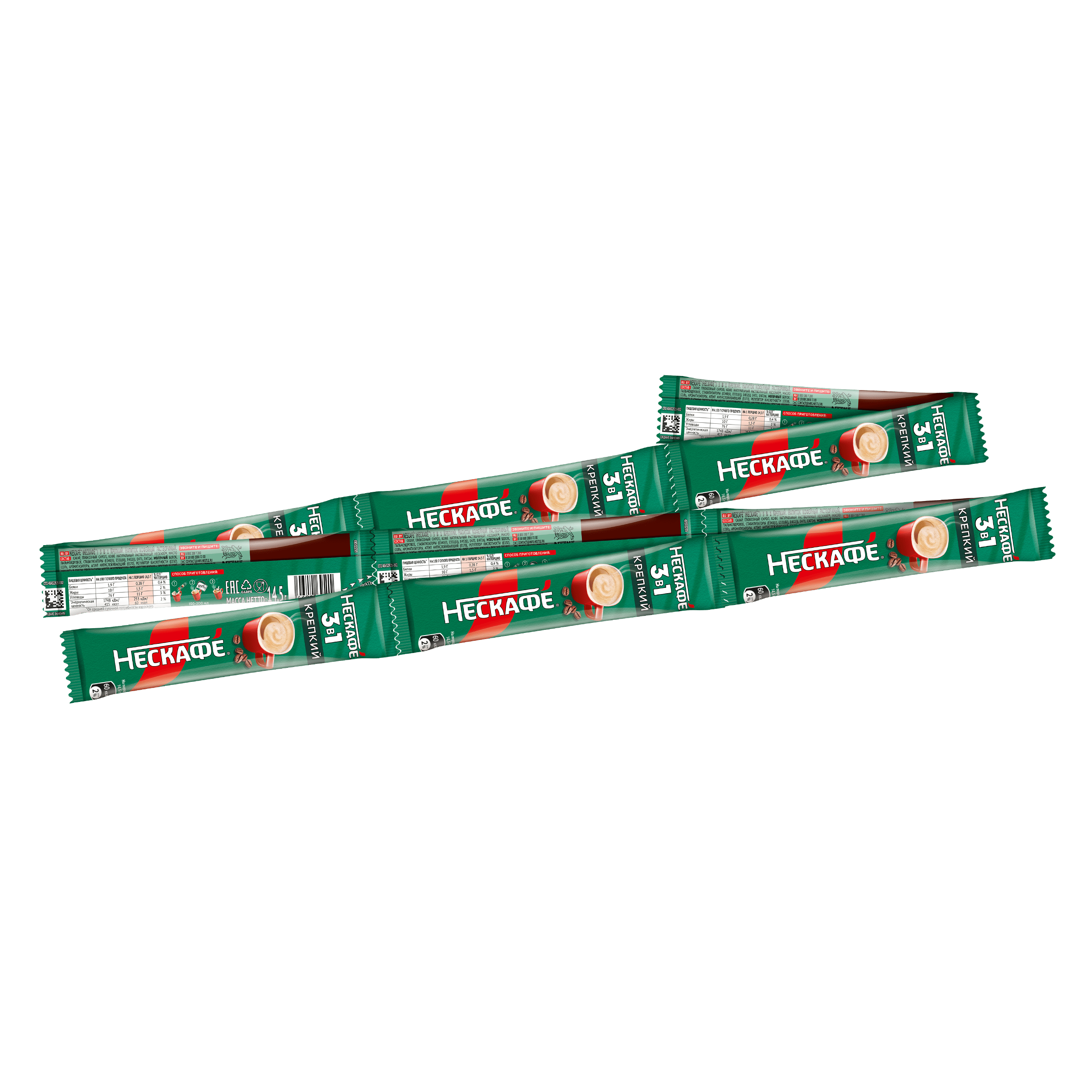 НЕСКАФÉ® 3 в 1 Крепкий, пакет, 20 шт по 14.5 г