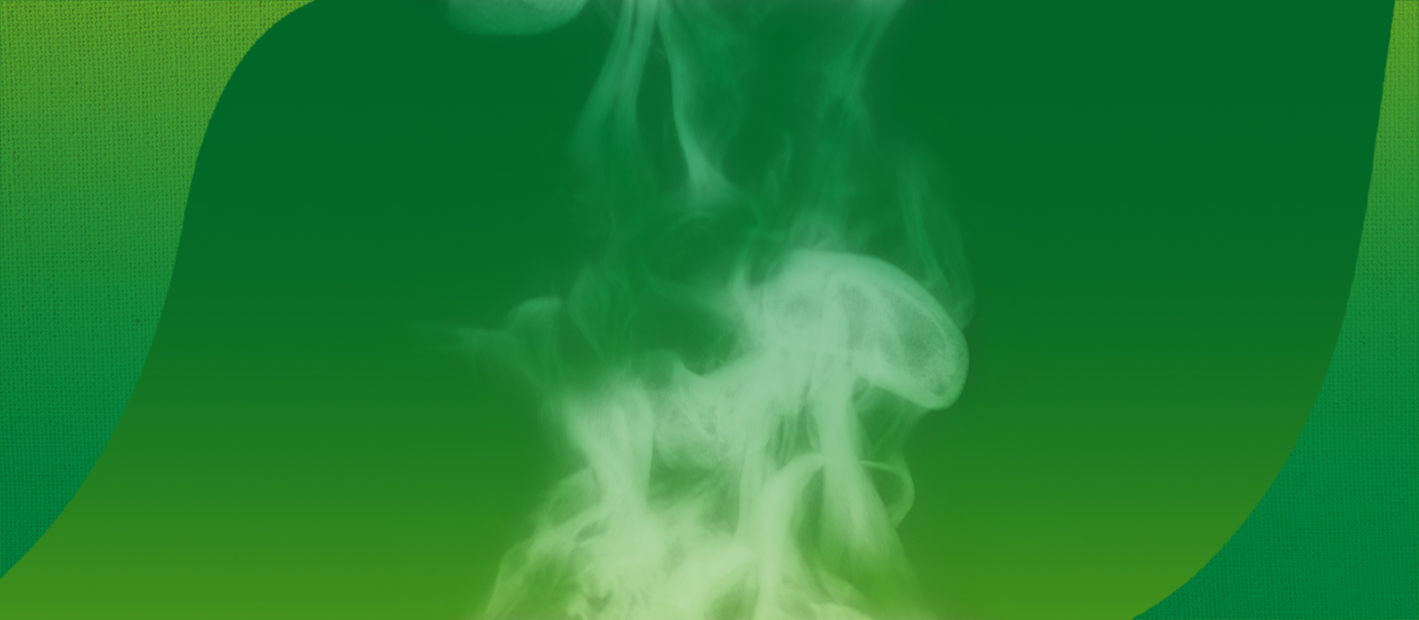 Hot air steam on a green background