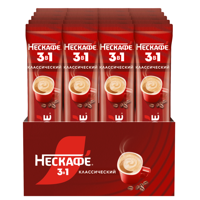 НЕСКАФÉ® 3 в 1 Классический, коробка, 20 шт по 14.5 г