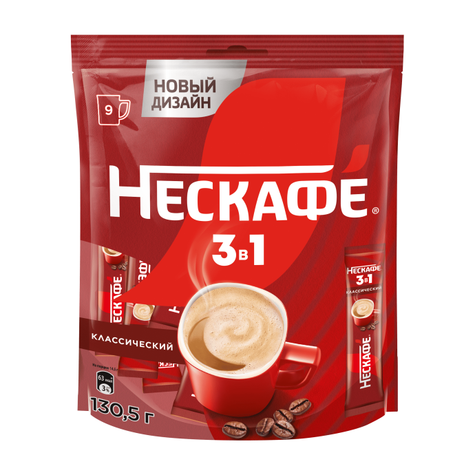 НЕСКАФÉ® 3 в 1 Классический, пакет, 20 шт по 14.5 г