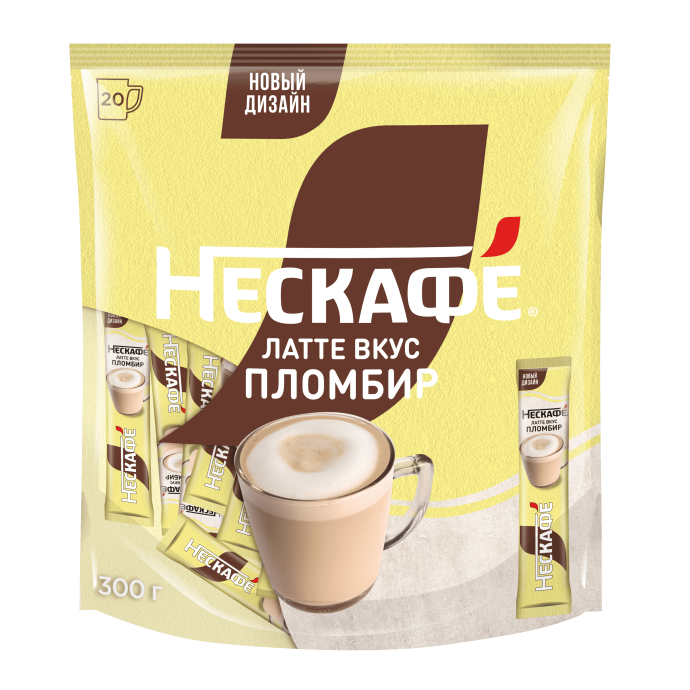 НЕСКАФÉ® Латте вкус Пломбир, 20 шт по 15 г