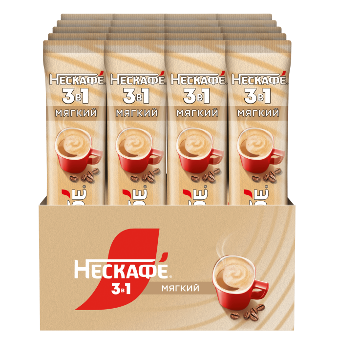 НЕСКАФÉ® 3 в 1 Мягкий, коробка, 20 шт по 14.5 г
