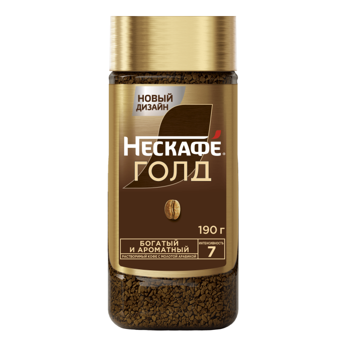 НЕСКАФÉ® Голд, стеклянная банка, 190 г