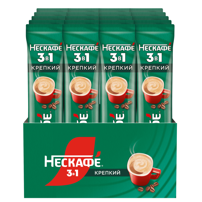 НЕСКАФÉ® 3 в 1 Крепкий, коробка, 20 шт по 14.5 г